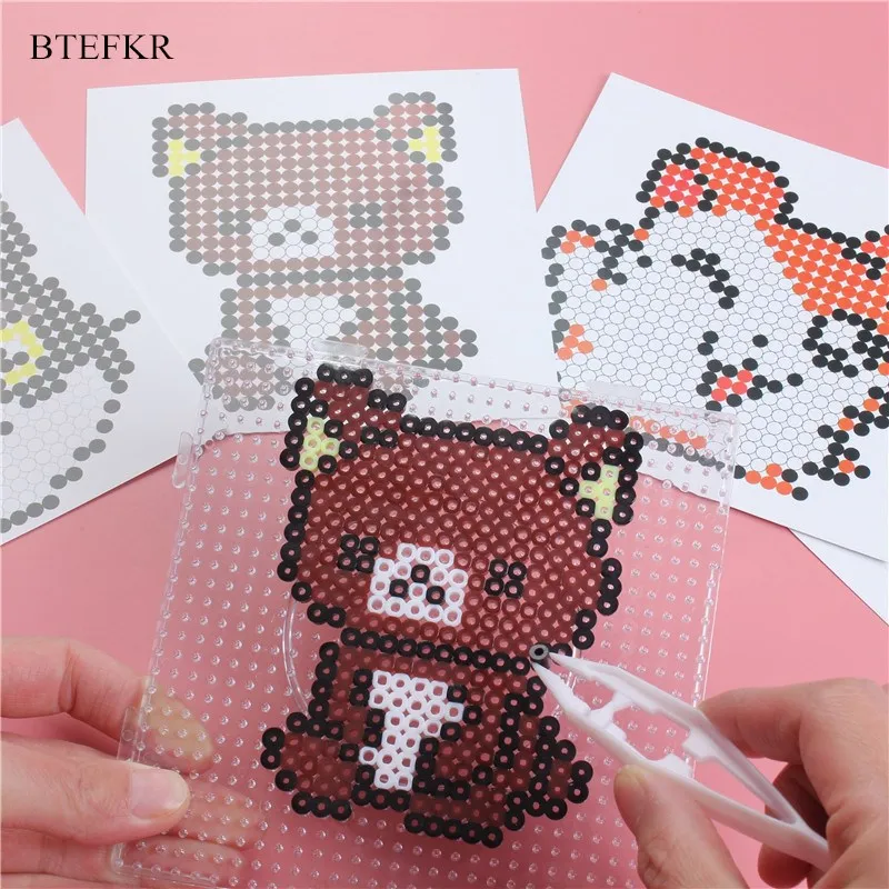 Детские 3D Пазлы игрушки 12 шт./компл. Hama Beads 24 шаблона 1:1 листов шаблоны для перлса