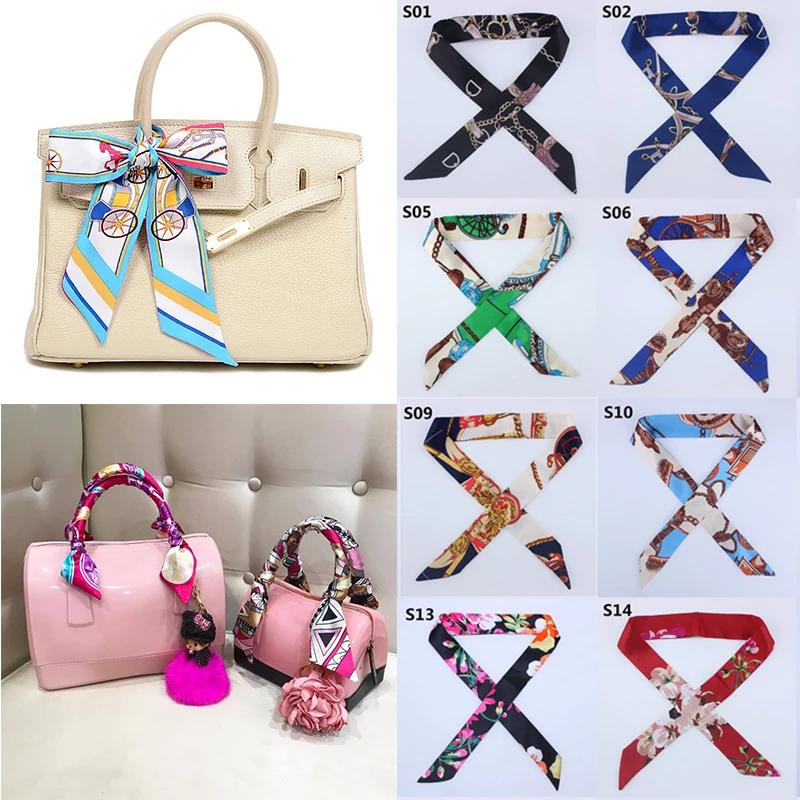 

38 Colors Silk Scarf 4*100cm Headscarf Tie Multifunction Hand Ribbon Scarf Women Hairband Ribbons Tied New Scarf Bag Decoration