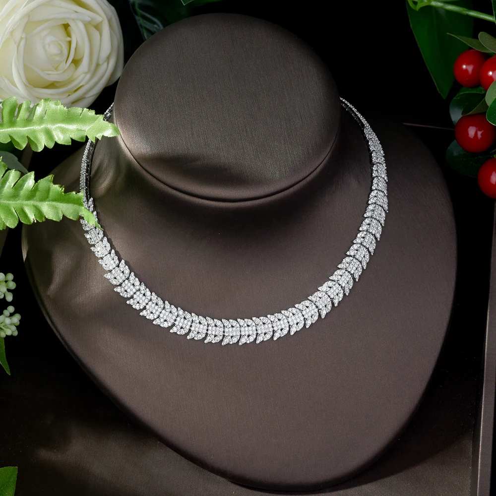 HIBRIDE классические белые дубайские Ювелирные наборы для женщин в форме листа