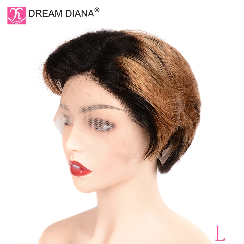 DreamDiana, Омбре, 13x4, парик на кружеве, Омбре, прямой Боб, парик на кружеве, Реми, бразильский кружевной парик, 8 дюймов, человеческие волосы, парики с низким коэффициентом