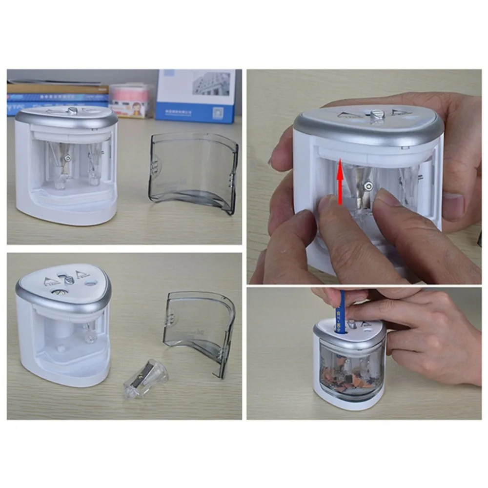 

Automatic Pencil Sharpener Two-hole Electric Touch Switch Pencil Sharpeners Pen Knife Student School Supplies Office