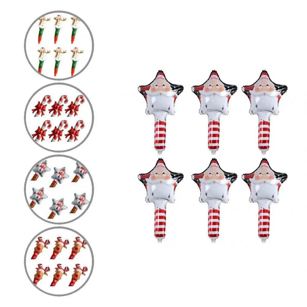 

High Quality Inflatable Balloon Safe Comfortable Touch Christmas Decor Balloon Stick Balloon Stick Balloon Cane 6Pcs