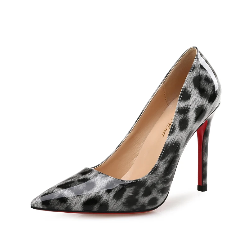 Модные женские туфли-лодочки Леопардовые туфли из искусственной кожи с острым