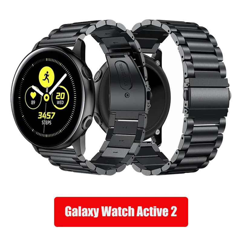 

Ремешок металлический для Samsung Galaxy Watch 42 мм, браслет из нержавеющей стали для Samsung Galaxy Watch Active 2 Correa, 20 мм