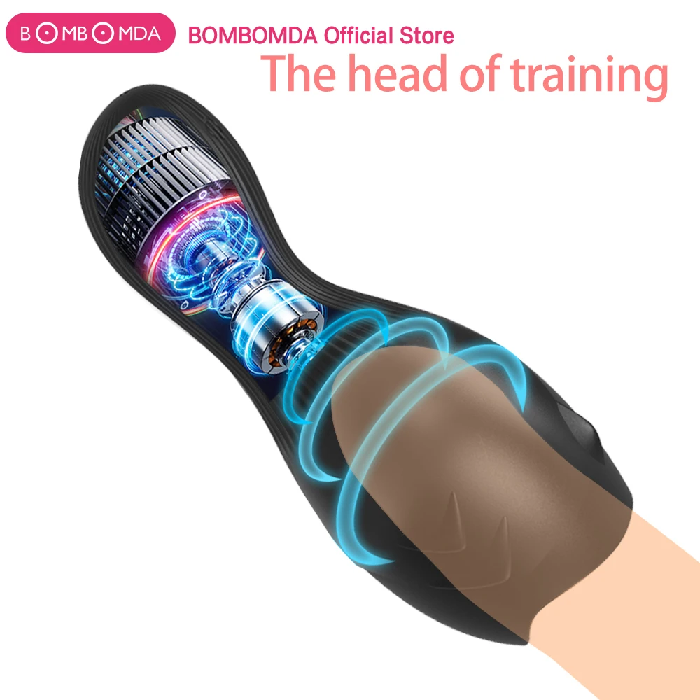 Вибрирующая головка пениса с 12 скоростями массажная чашка для мастурбации