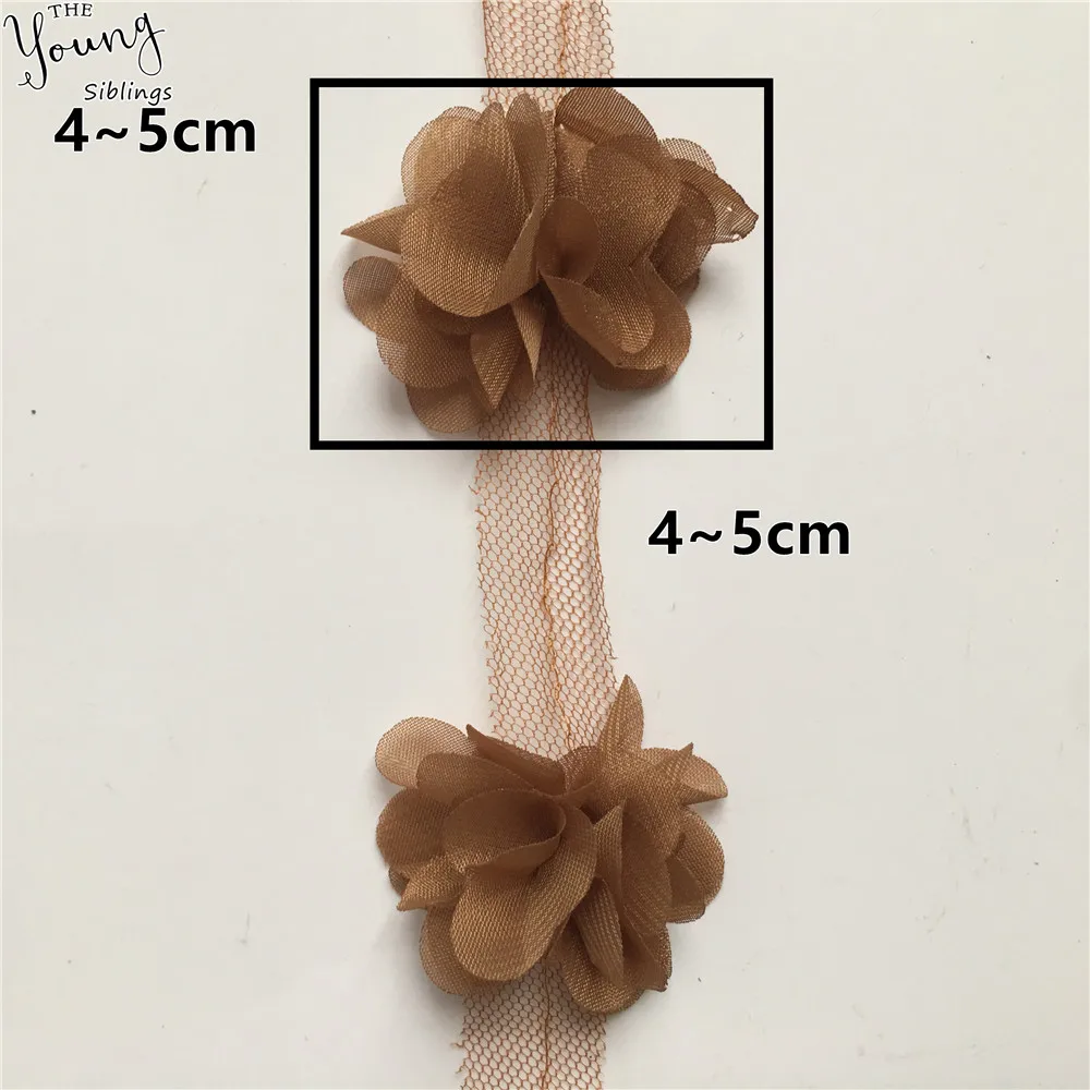 1 ярд разноцветные красивые шифоновые 3D кружевные цветы кружевная отделка ткань
