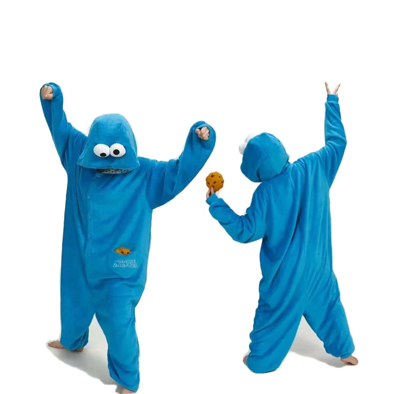 Синие пижамные комплекты фланелевые пижамы в виде животных кигуруми зимняя