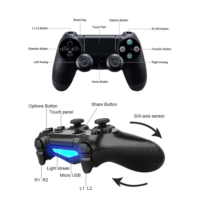 Беспроводной контроллер Bluetooth 4 0 двойной ударный джойстик геймпад для Playstation PS