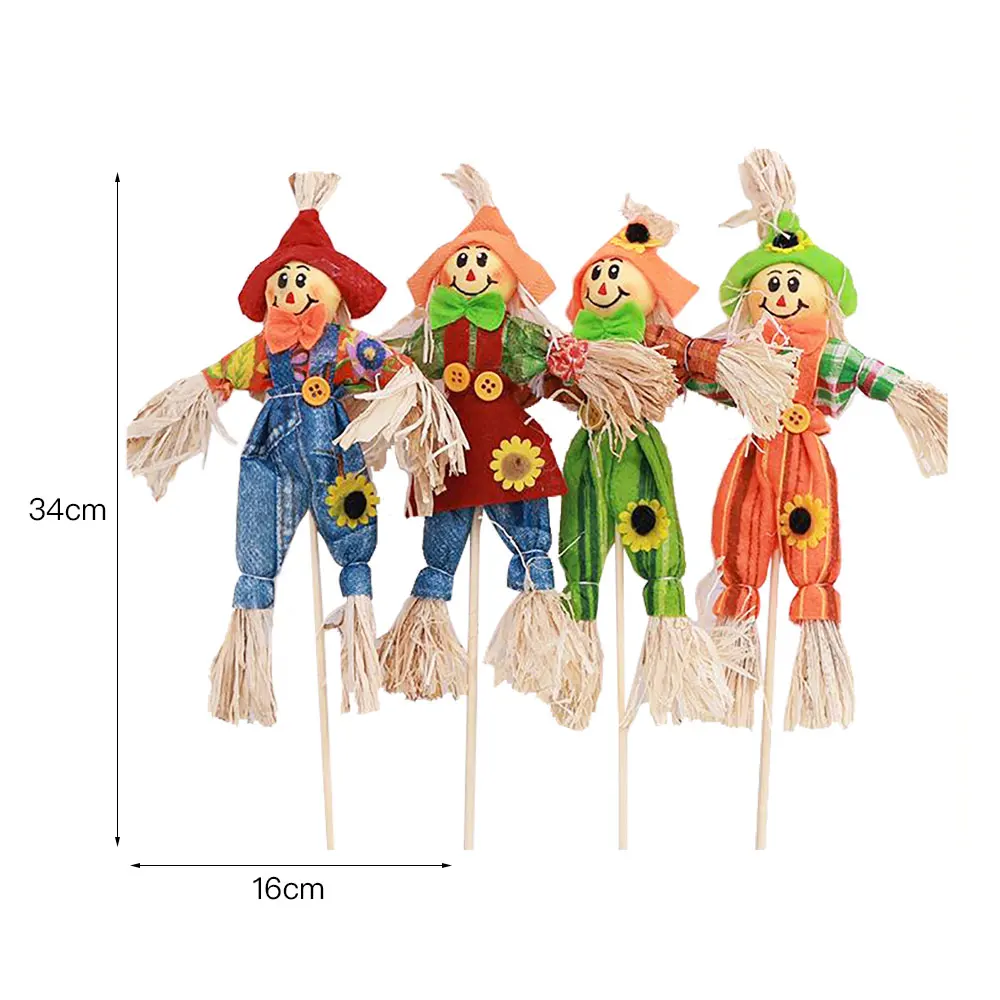 

6pcs Standing Scarecrow Cute Autumn Garden Scarecrow Ornament for Halloween Decoration Mall Bar KTV Decoration