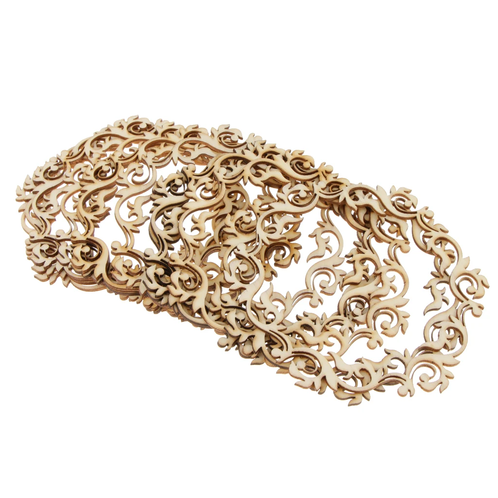 12 шт Необработанные Цветочные венки деревянные вырезанные кусочки Подарочные