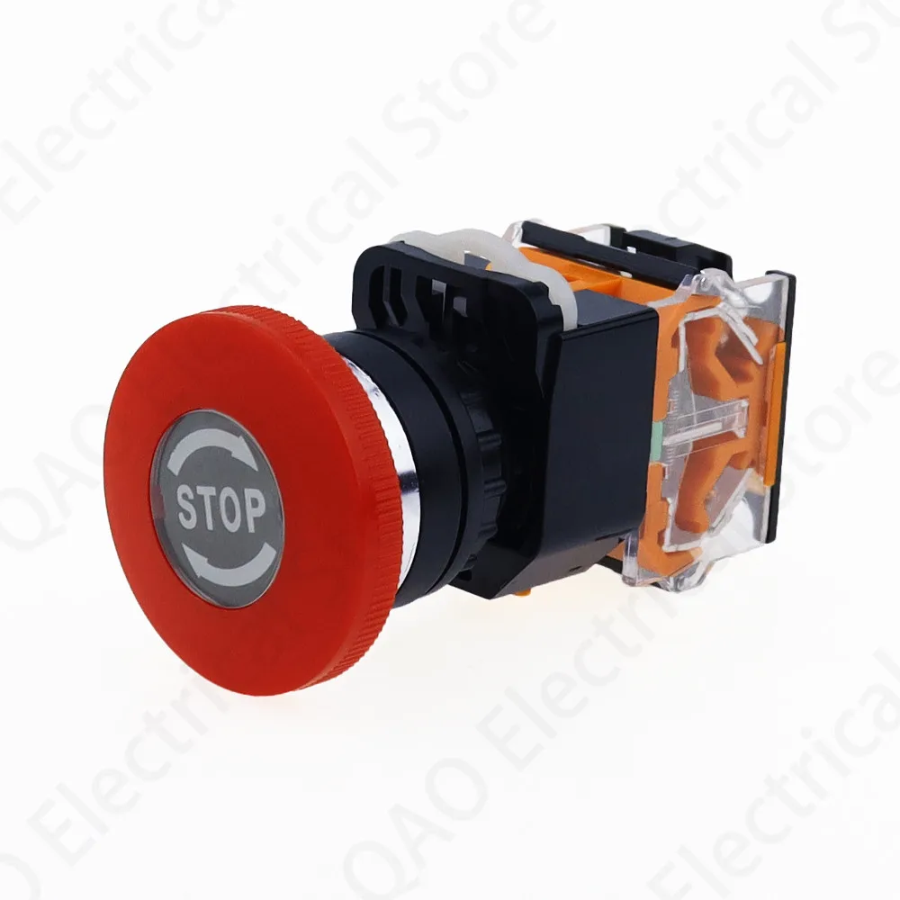 Аварийной остановки 10A 380V 22 мм, самофиксирующиеся головной выключатель питания Грибовидная кнопка переключатель 1 NO 1 NC LA38-11ZS