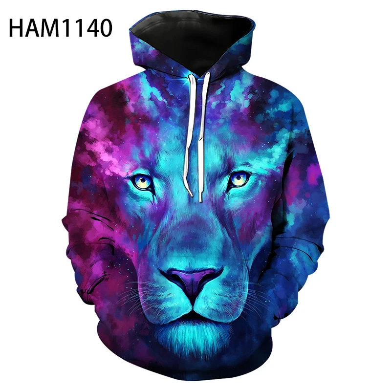 Худи с 3D-принтом короля льва для мальчиков и девочек уличная мода весенне-осенняя