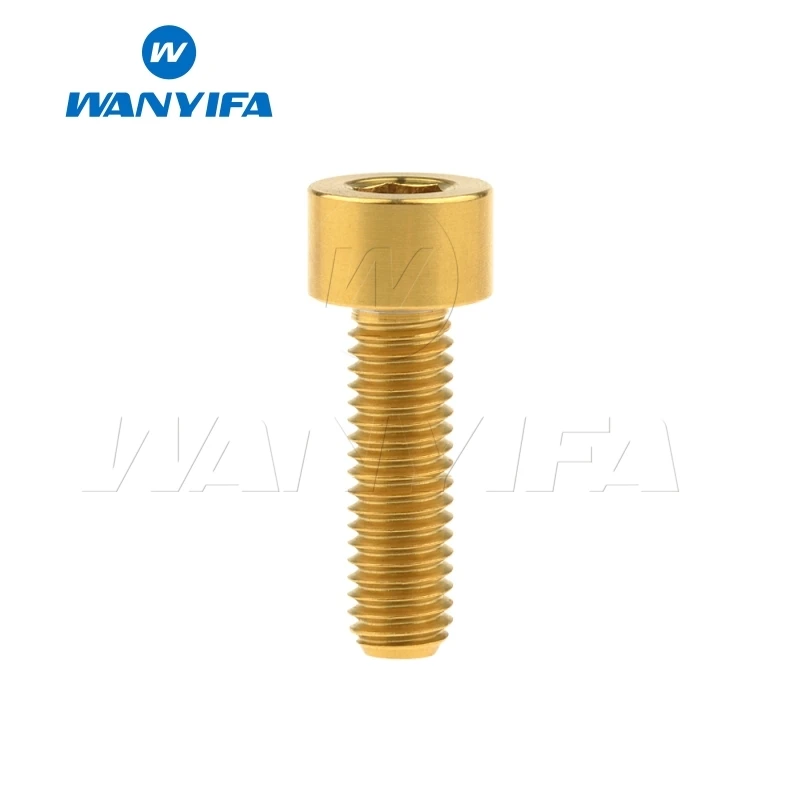M5x18 Gold Wanyifa M5x10 12, 16, 18, 20, 25 30 35, 40 45 50 55 60 мм шестигранный ключ клеймо Винт С Титановым болтом для Велосипедный вынос руля велосипеда части - Цвет: M5x18 Gold