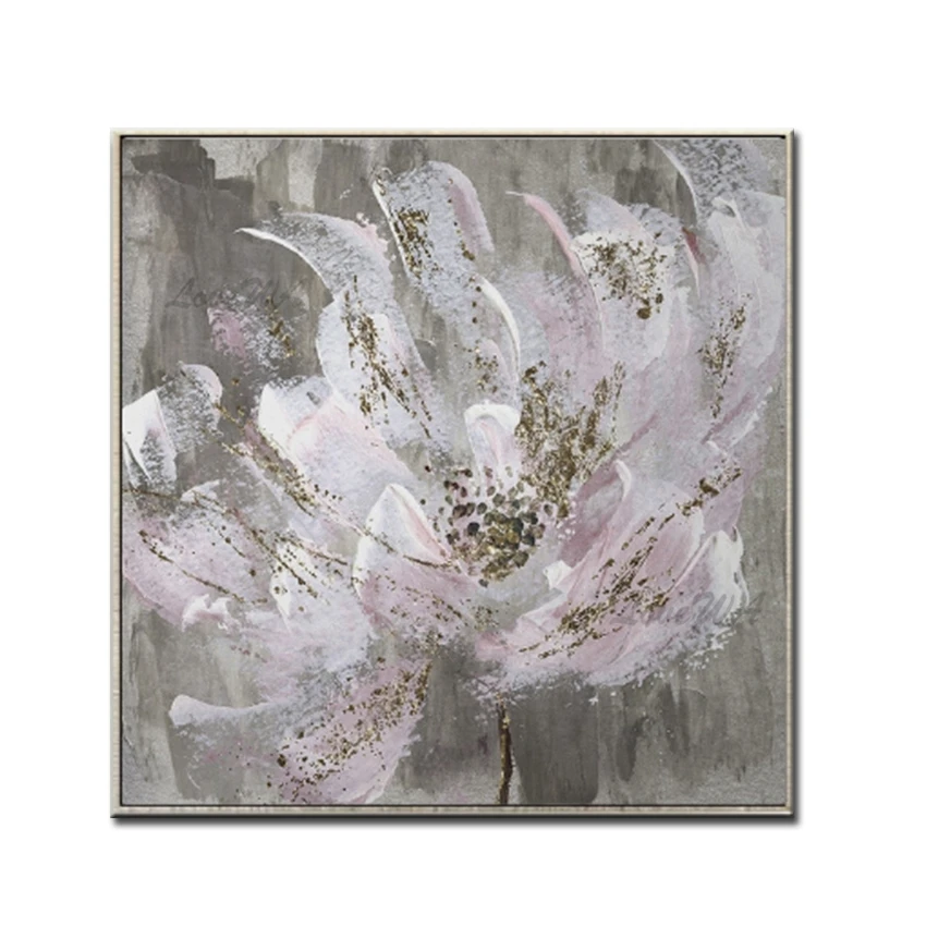 

Abstract Gray Flower Art Hand Painted Canvas Flower Oil Painting Canvas New Design Wall Paintings Art For Bedroom Decoration Art