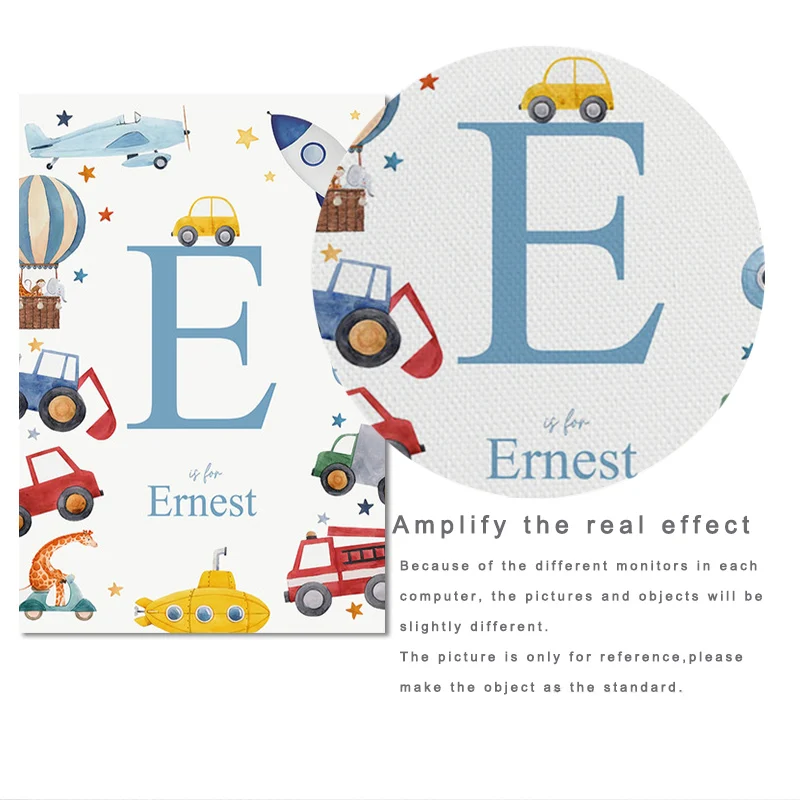 Постер с именем на заказ для детской комнаты настенное искусство в виде ракеты