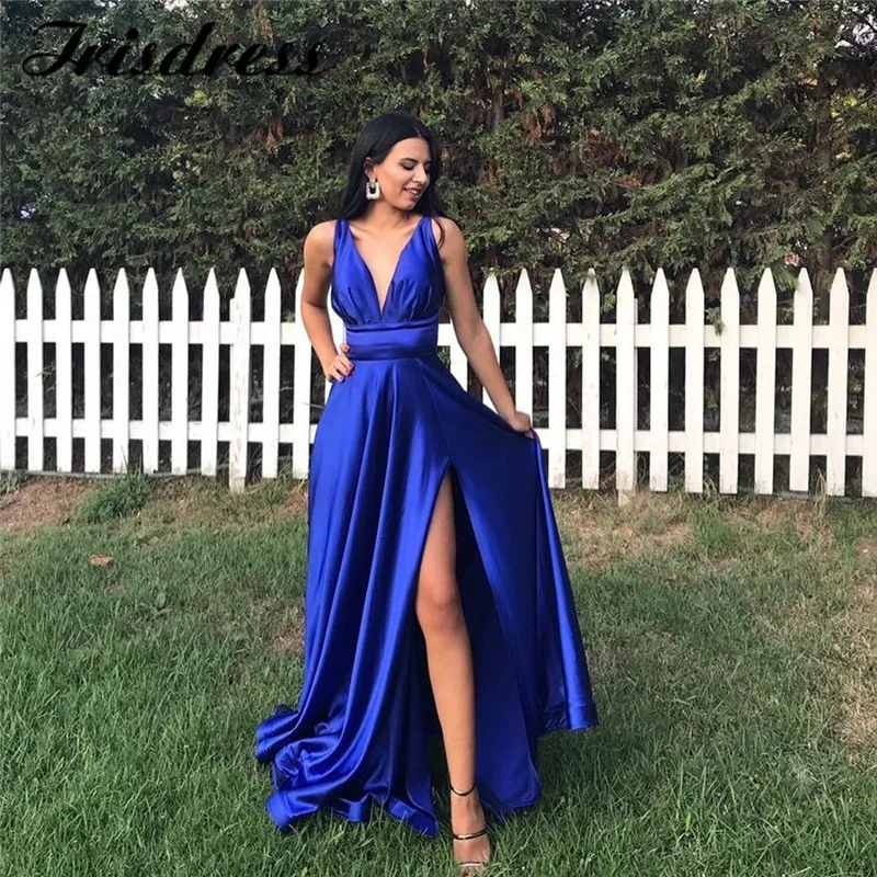 Атласное платье для выпускного платья длинные 2020 сексуальное нижнее белье с