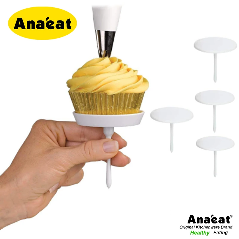 

ANAEAT 4pcs/set Cake Flower Nails Plastic Piping Nail Baking Piping Stands Tools Removable Ice Cream Cake DIY Decorating Tools
