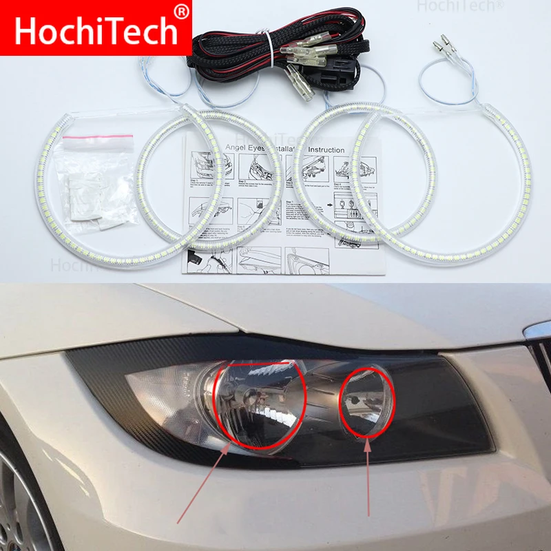 

For BMW 3 Series E90 2005 2006 2007 2008 Halogen headlight Smd Led Angel Eyes kit Excellent Ultra bright illumination DRL