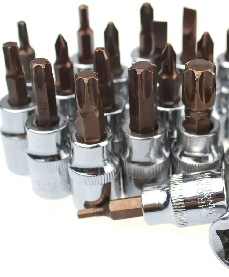 1 шт. 3/8 привод Torx Hex Phillips Pozi торцевые биты T50 T55 T60 отвертки H8 H10 торцевые шестигранные отвертки