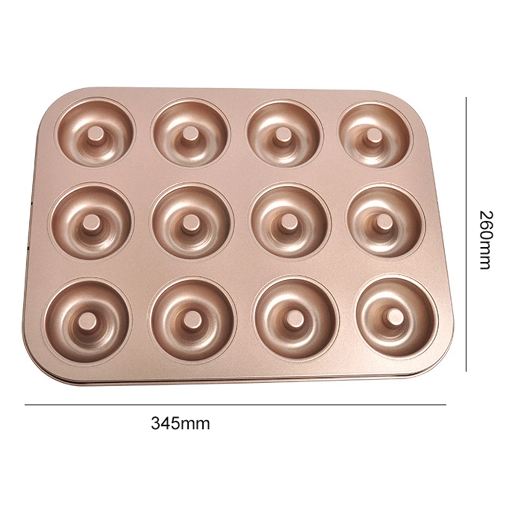 

justdolife Steel Donut Pan 12 Holes Creative Doughnut Baking Mold Kitchen Bagel Mold Cake Mould Dessert Decorating Tools