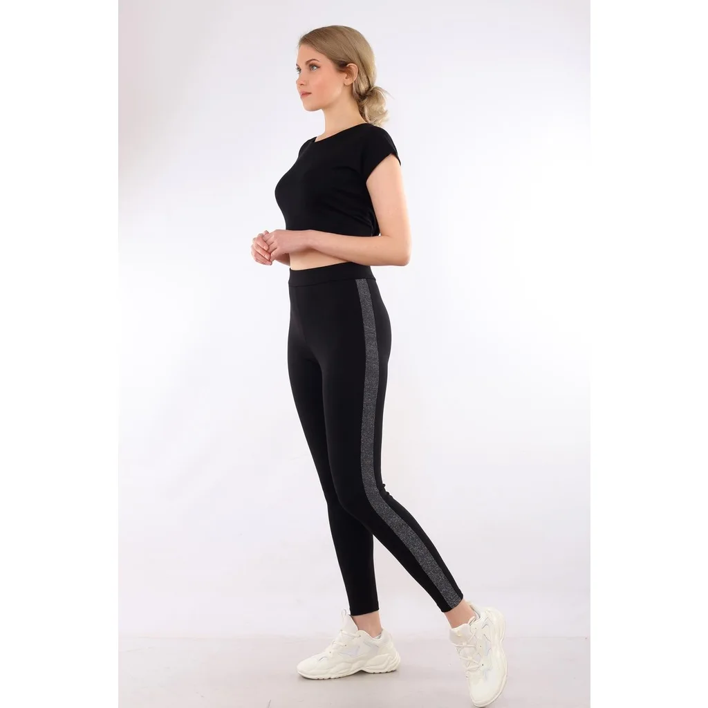 Almila So Bright Silver Silvery Seritli Women Leggings 4010G