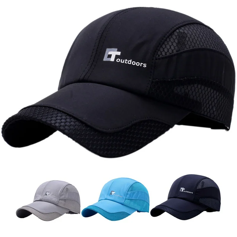 

Men Women Letter Embroidery Cotton Polyester Quick Dry Anti-UV Adjustable Hats Outdoor Running Golf Tennis Mesh Cap