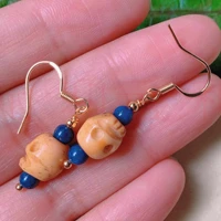 fashion natural orange jade skullcandy blue jade gold earrings women easter lucky freshwater hook classic aquaculture fools day