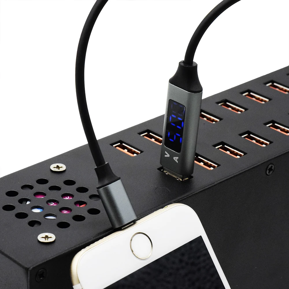 USB кабель с ЖК дисплеем тока и напряжения для быстрой зарядки зарядный 3 фута