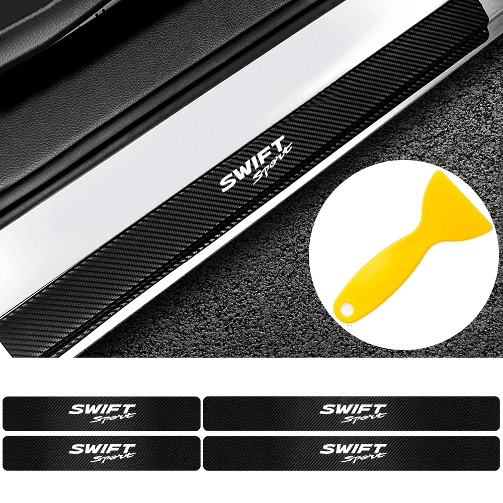 4 шт. для Suzuki Swift автомобильный порога протектор наклейки углеродного волокна