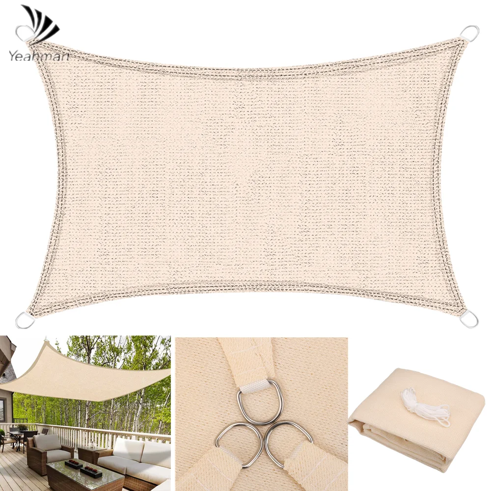 HDPE козырек от солнца ввиде паруса прямоугольный навес парус 185GSM теневая чехол УФ