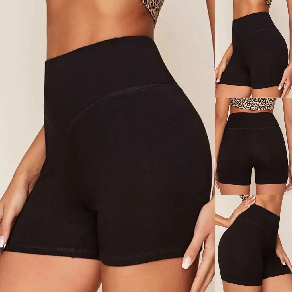 

Women's Summer Hip High Waist Quick Dry Pure Color Strethcy High Waist Exercise Running Fitness Running Sport Yoga Shorts