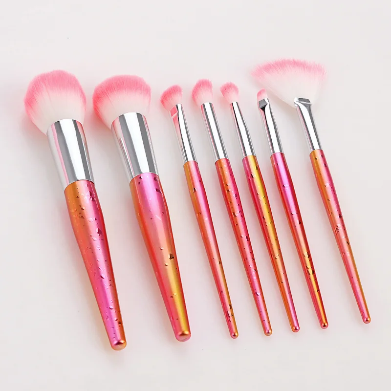 

7pcs makeup brush set brush white peak hair electroplating handle loose powder brush eye shadow brush beauty tools