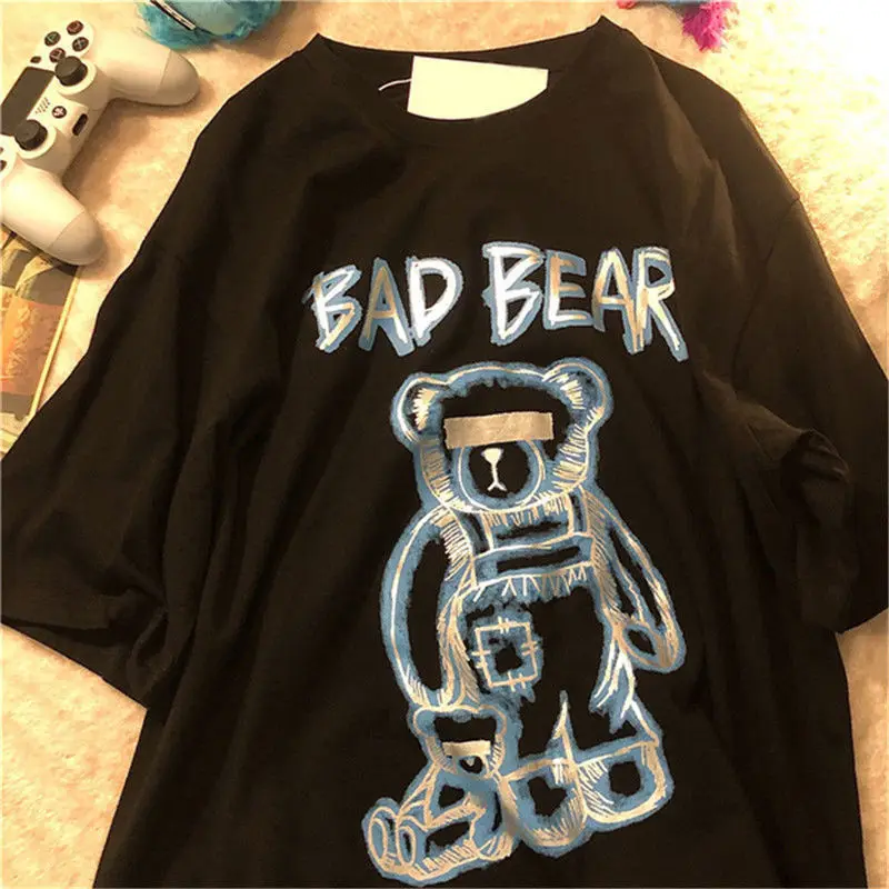 

2021 Casual 3D Oversized Women T-shirt Y2k Streetwear High Quality Printing Goth Unisex Short Sleeve Anime Retro Harajuku Tops
