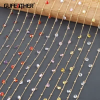 gufeather c254diy chain18k gold platedcopperzirconspass reachnickel freecharmdiy bracelet necklacejewelry making1mlot