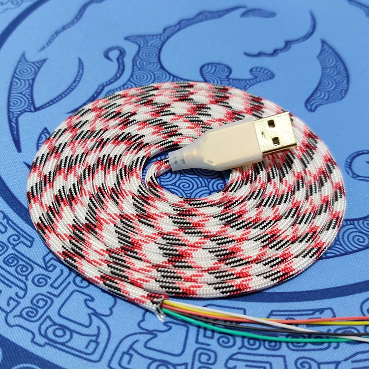 Гибкий кабель мыши созданный вручную из Паракорда магнитный щит мягкий Micro USB Type C