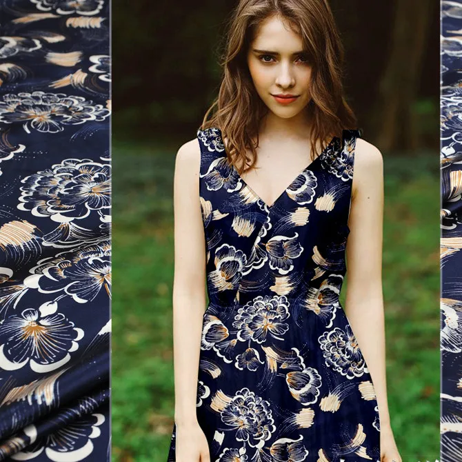 135 см в ширину шелк стрейч метр атласной ткани цифровая чернильно струйная