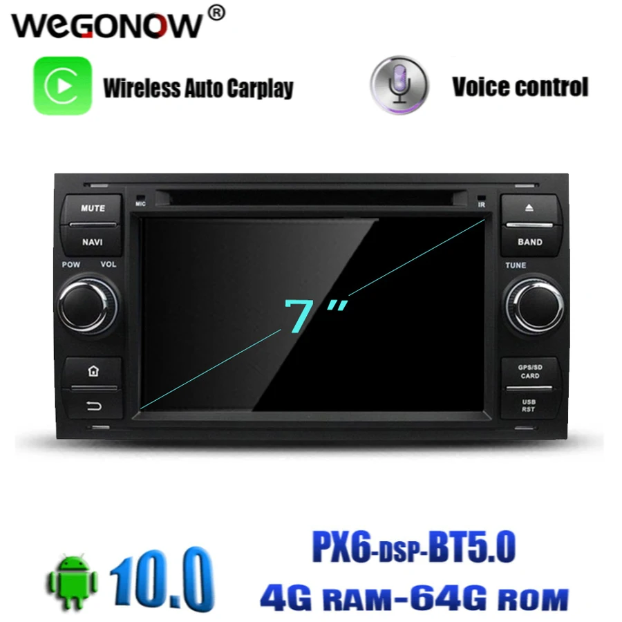 Android 10 0 4GB оперативной памяти 64 Гб встроенной 8 ядро для Ford FOCUS Mondeo S MAX C Galaxy Fiesta Fusion