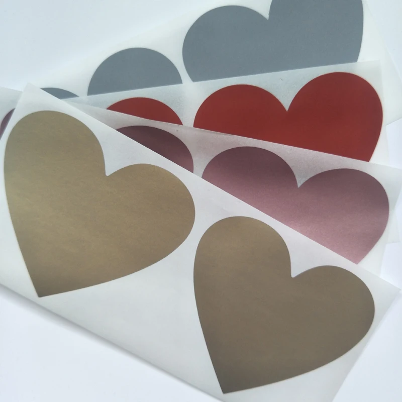 500pcs 70x80mm  Color Multi-use Cute Love Pentagram Shape Scratch Card Sticker DIY Postcard Wedding Gift Self-adhesive Coating