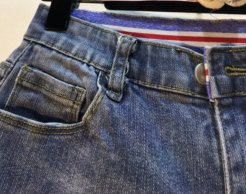 

2021 Spring and Autumn New Beaded Tassel Diamond High Waist Slimming Cropped Jeans Women's Hope Ripped Denim Pants