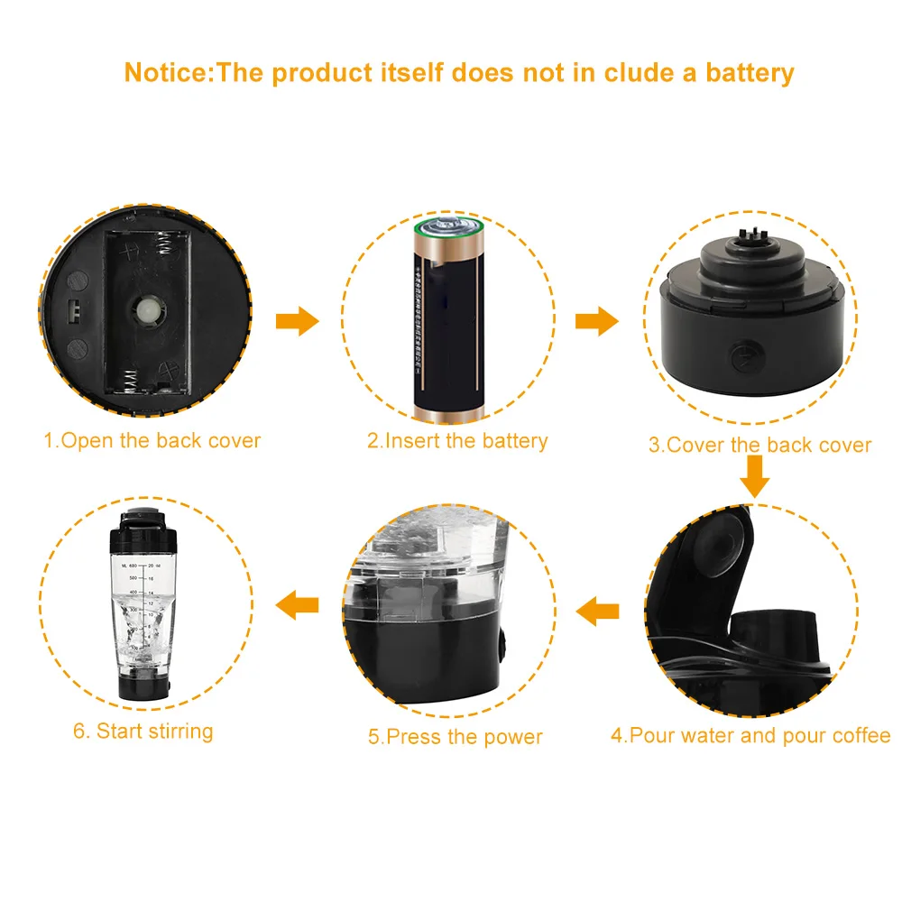 Шейкер Электрический для протеиновых коктейлей 450 мл | Дом и сад