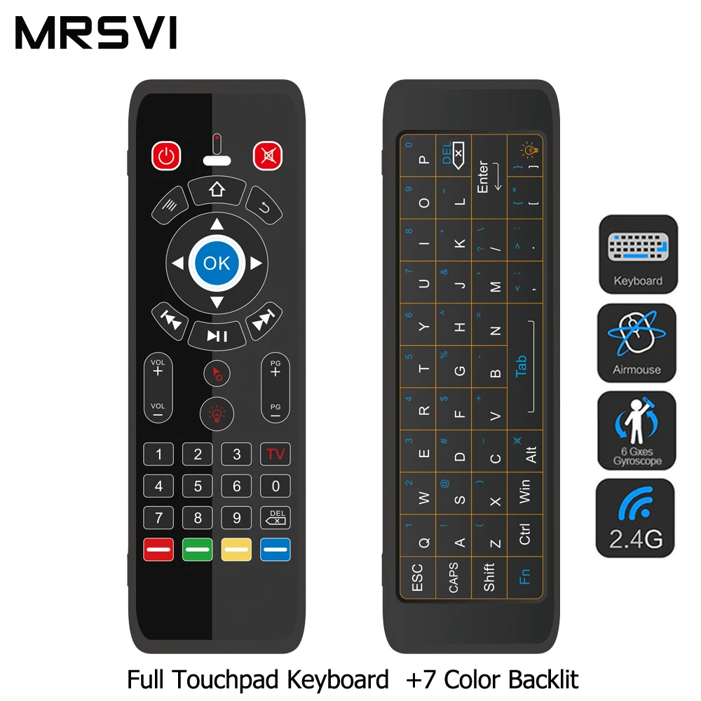 T16 2.4G Air Mouse Wireless Touchpad Keyboard 7 Backlit For Andriod TV Box Projector IPTV HTPC PC Laptop Smart Remote Controller |