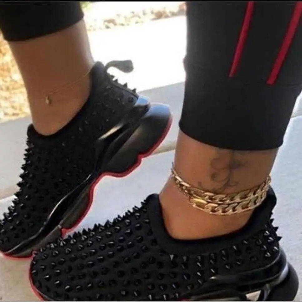 Koovan Women's Sneakers 2020 New Riveting Casual Shoes Popular Large Size Women's Shoes Leopard Foot Flat Shoes Girls