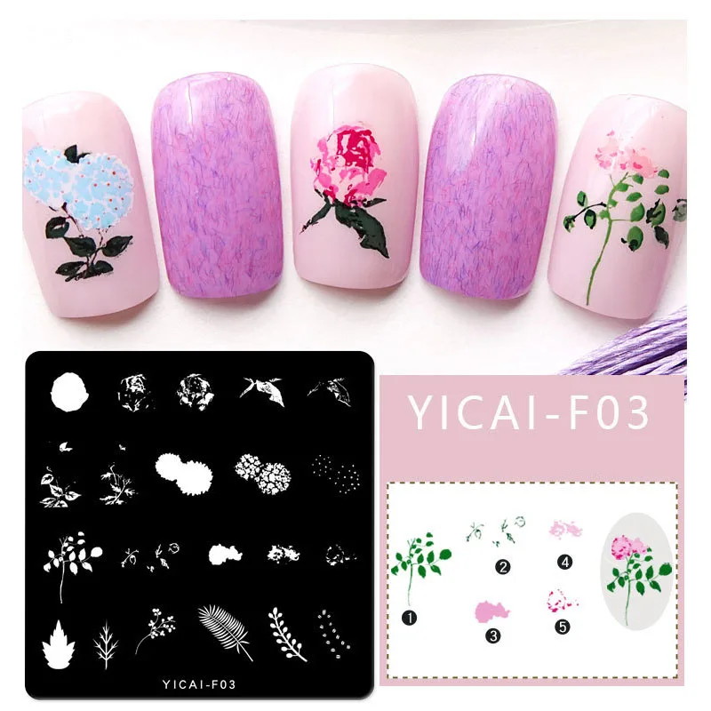 YICAIF03 6*6 см ногтей штамповки пластины шаблон для ногтей завод пиво тема штамп дизайн ногтей StampTree шаблон изображения - Цвет: YICAIF03