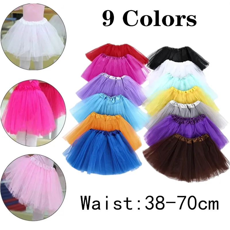 

9 Colors Lovely Fashion Childrens Girls Fluffy Dance Wear Pure Color Pettiskirt Tutu Skirt
