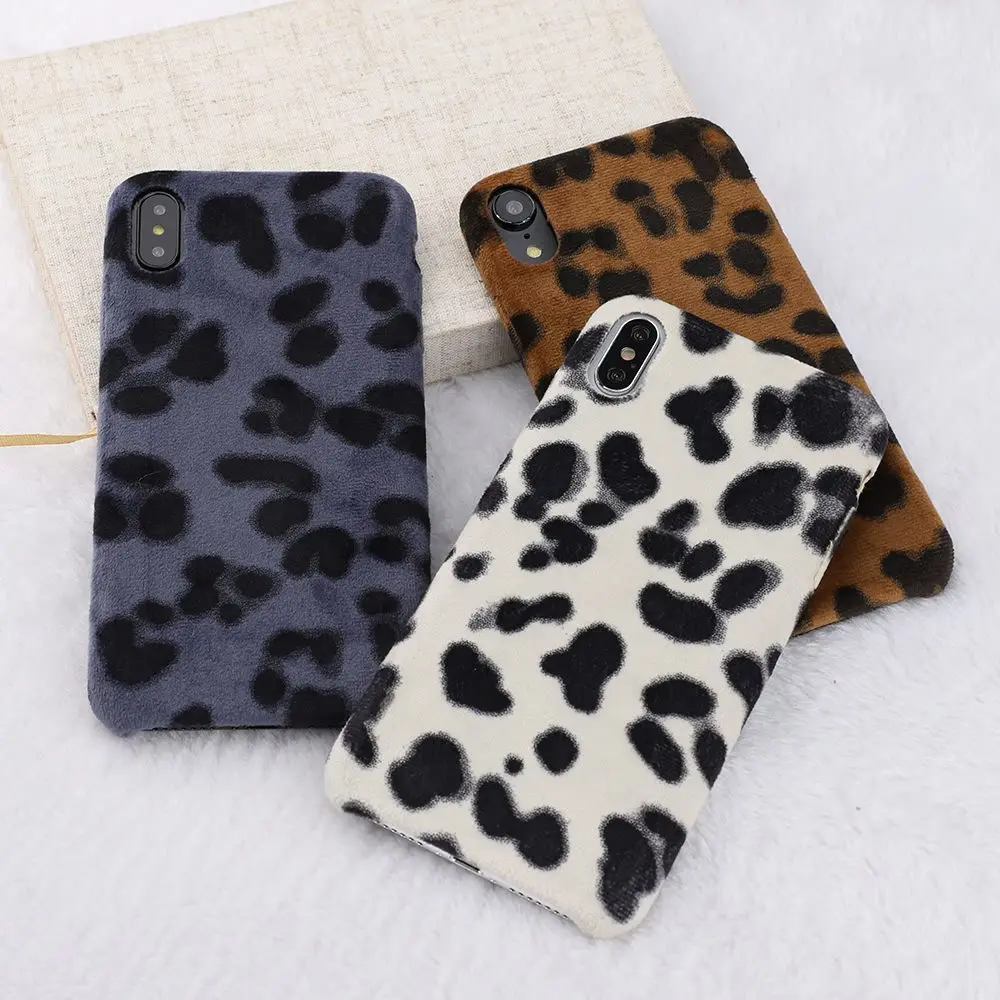 Милый Леопардовый плюшевый Алмазный чехол для телефона IPhone 11 Pro XS Max XR X 6 6S Plus 5 5S SE 7