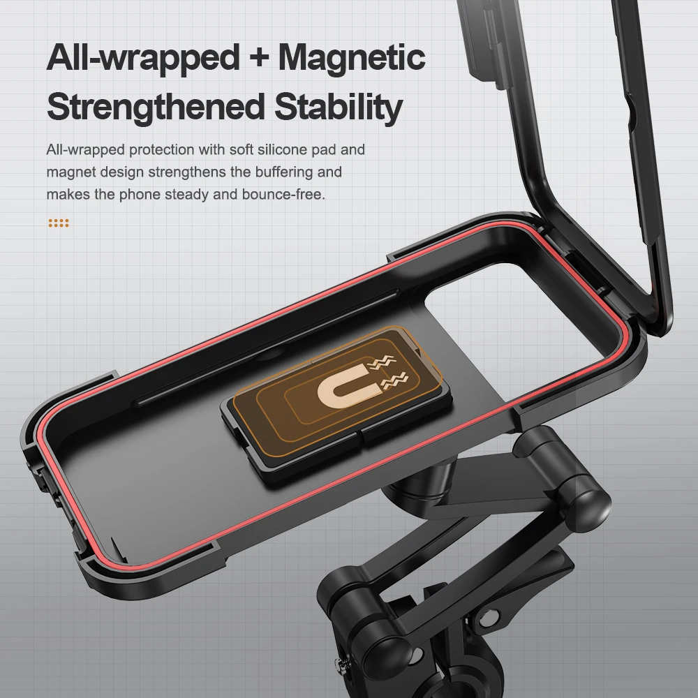 rock metal magnetic bike phone holder adjustable universal motorcycle bicycle phone holder handlebar stand mount bracket mount free global shipping