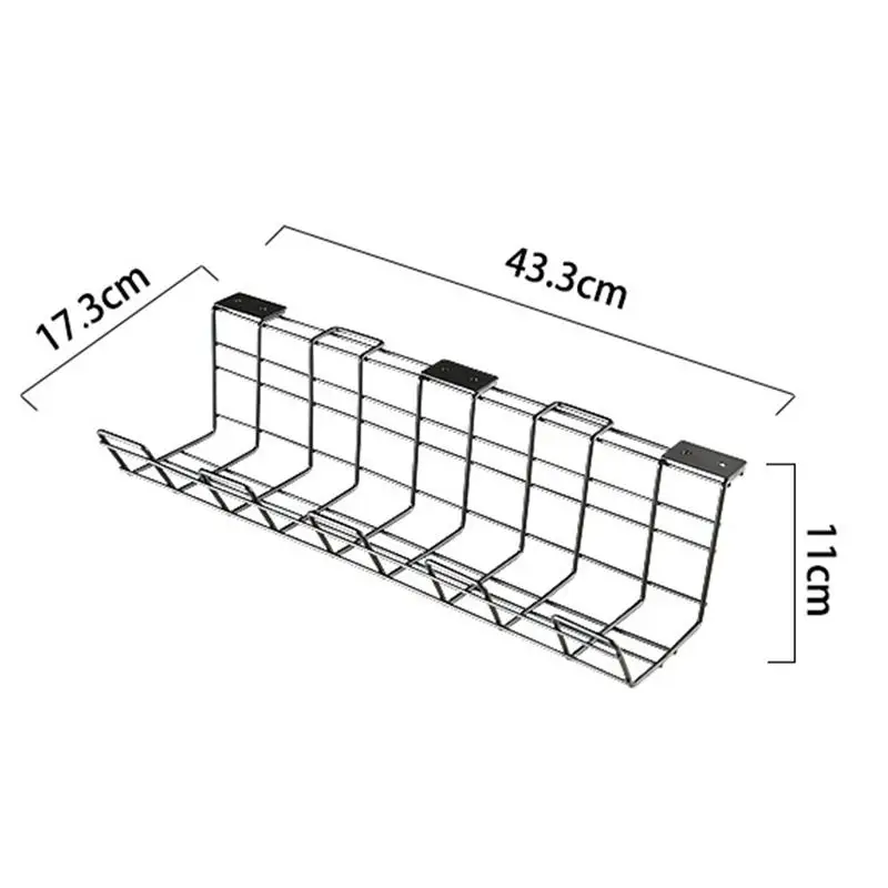 

Under Desk Cable Management Tray Wire Cord Power Strip Adapter Organizer Metal Shelf Holder for Home Living Room Storage Rack