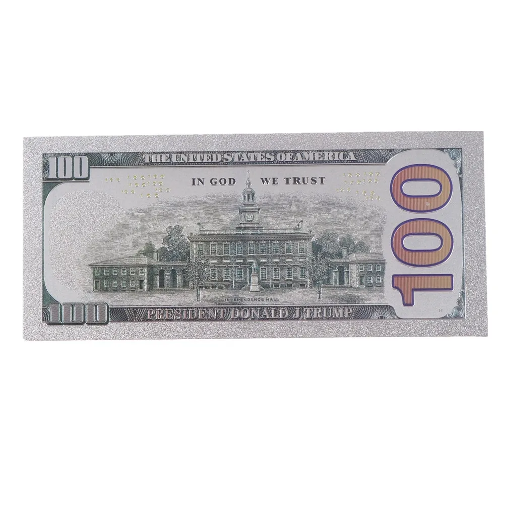 1 шт. пластиковые посеребренные бумажные деньги Дональда Трампа для