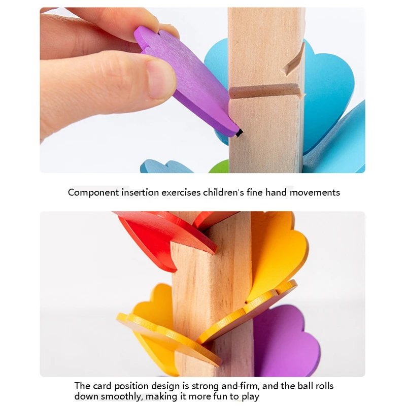 

Kids Educational Toy Wood Tree Marble Ball Run Track Games for Kids Classroom Baby Intelligence Toys