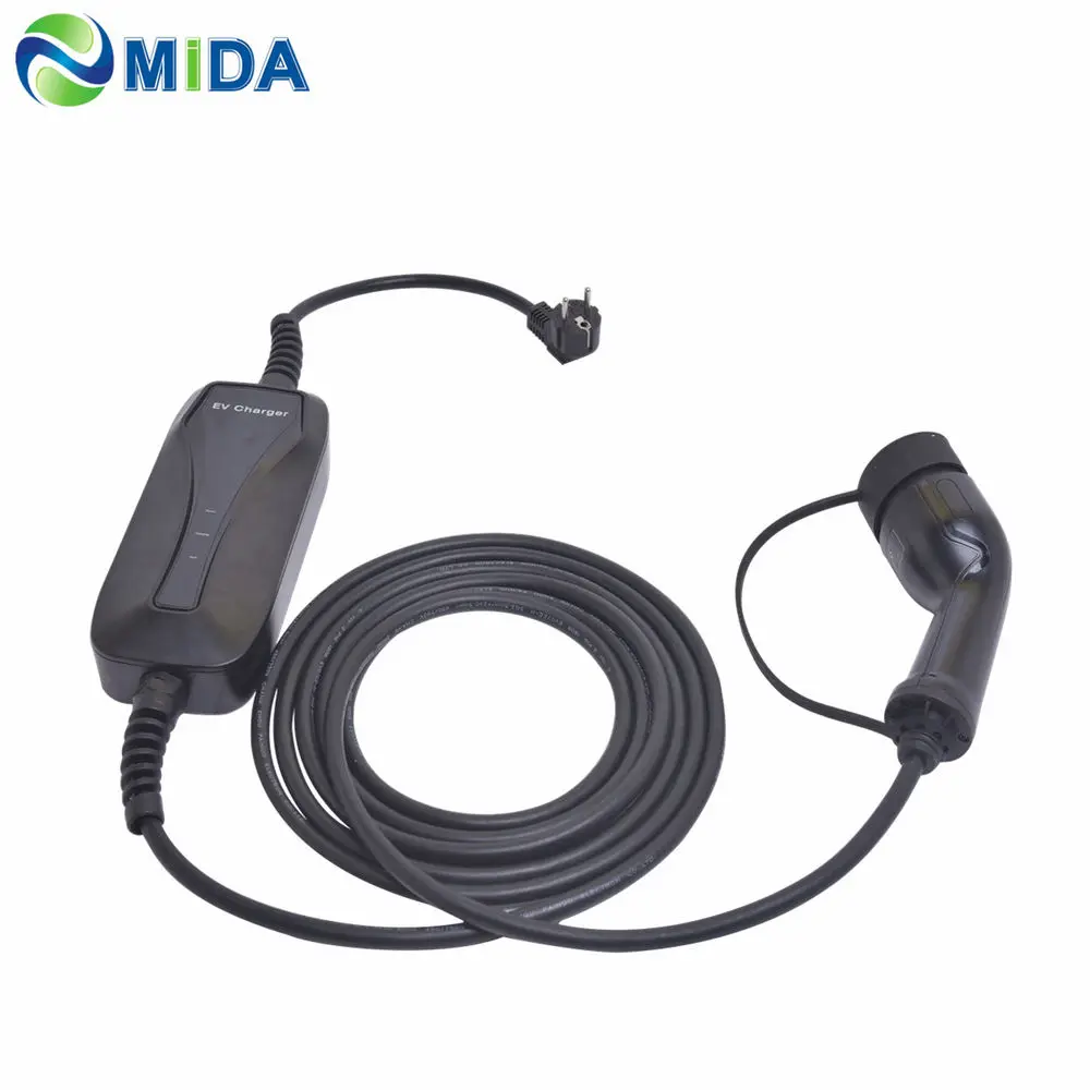 Кабель зарядного устройства уровня 2 для электромобилей 16 А 5 м тип разъем ЕС